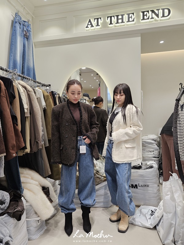 小香風無領毛邊外套